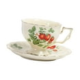 thumbnail image 4 of Juego de Taza Y Platillo de Café, Estilo Vintage con Borde Dorado Y Estampado de Fresas, Adecuado para Oficina, Hogar, Cafetería, Restaurante Y Celebr, 4 of 9