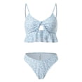 thumbnail image 6 of BOBOGOJP 2 Piece Swimsuits for Women Halter Tankini Top with Skirt Bottom Tummy Control Bathing Suit Blue for Size L, 6 of 9