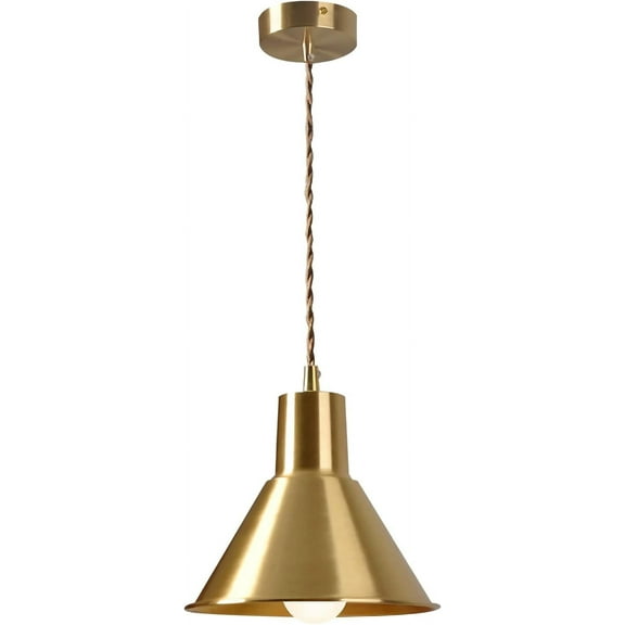 KCO Lighting Brushed Gold Pendant Light Modern Cone Pendant Light Mini Kitchen Island Hanging Lamp