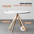 thumbnail image 6 of Soges Wood Round Dining Table for Kitchen Dining Room, 39.4inch Modern Dining Table with Metal Legs, Oak, 6 of 10