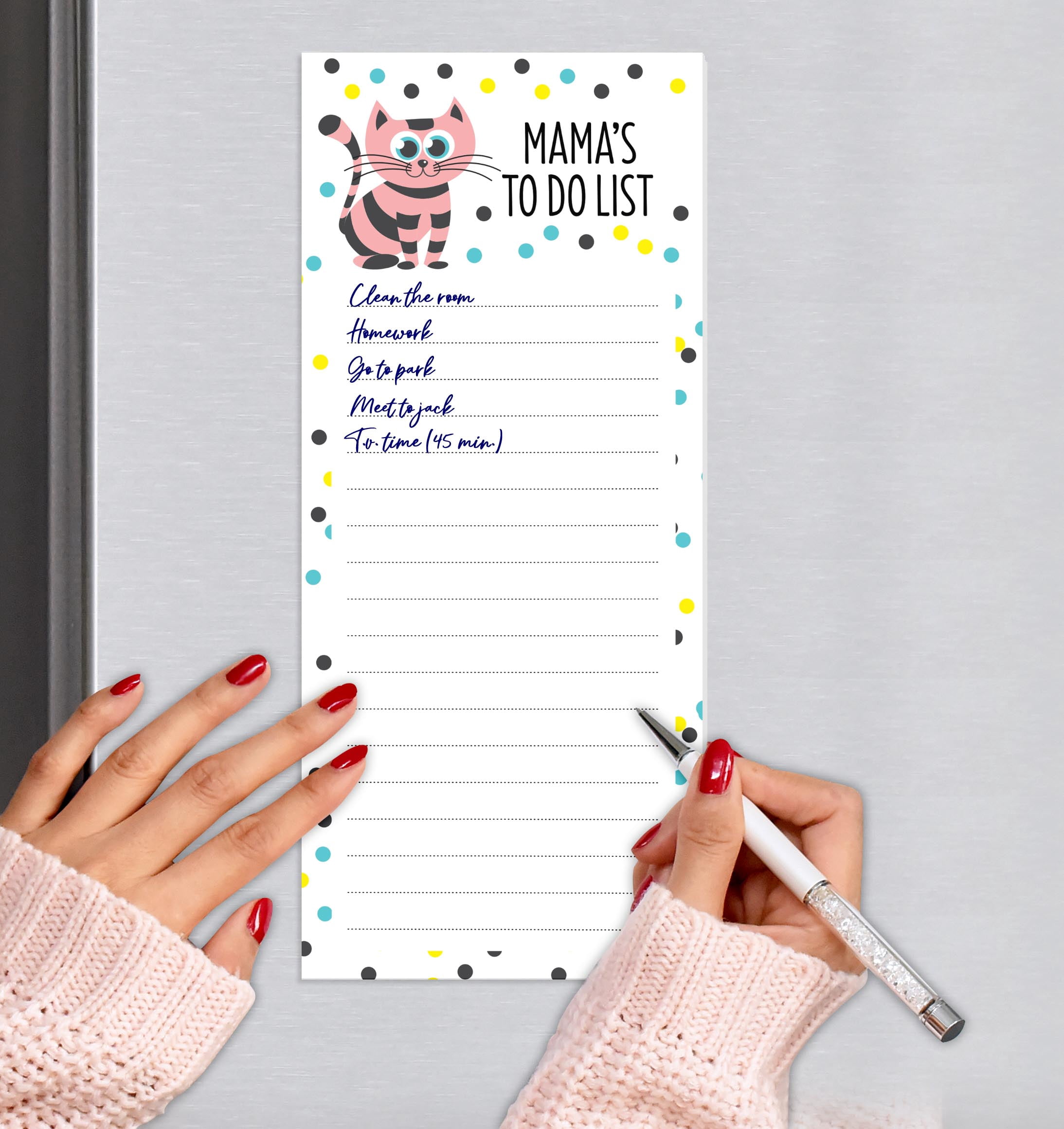 Inkdotpot Pack of 3 Magnetic Fridge To-Do List Notepads- Magnetic Memo Pads For Refrigerator-(50 Sheets Each)-TB