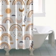 thumbnail image 4 of White Boho Bohemia Rainbow Sun Moon Pattern Shower Curtain 72"x84" ,Bathroom Decorative Shower Curtains Set with 12 Hooks,Modern Waterproof Washable Shower Curtain, 4 of 6