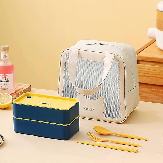 Fiambrera portátil de 1440 ml Yuxing Plástico Apta para microondas Amarillo