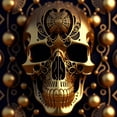 thumbnail image 4 of Stephen Chambers 26x26 Black Ornate Wood Framed With Double Matting Wall Art Titled - Skull 66, 4 of 6