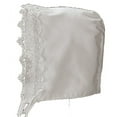 thumbnail image 2 of Girls White Polycotton Christening Baptism Gown with Lace Trim & Bonnet (Baby), 2 of 5