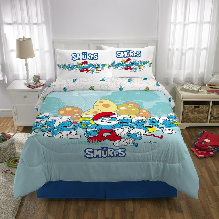 Smurfs Kids Full Bed-in-a-Bag, Comforter and Sheets - Walmart.com