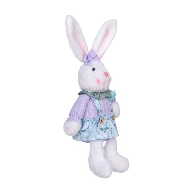 HWRETIE Easter Bunny Ornament Set,Spring Plush Style Decoration Desk Display Carrot Theme Decor