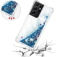 thumbnail image 5 of Compatible with Samsung Galaxy S21 Ultra Case Glitter Liquid Cute Clear Phone Case Floating Quicksand Shockproof Protective Bumper Soft TPU Case for Samsung Galaxy S21 Ultra Love Blue YB, 5 of 6