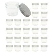 (Set of 24) 4 oz Glass Mason Jars With Silver Lids Favor Jars Ideal for Wedding Favors Party Decor