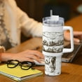 thumbnail image 6 of Cauagu Cows Grazing On The Meadow 2 Print Stainless Steel Vacuum Insulated Tumbler,40oz Water Bottle with Handle & Flip Straw Reusable Travel Coffee Mug for Women & Men, 6 of 8