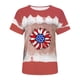 thumbnail image 4 of Fiudx Ofertas Relámpago Camiseta de Manga Corta con Cuello Redondo y Estampado Del Día de La Independencia para Mujer, 4 of 4