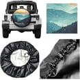 thumbnail image 3 of PISONIC Mountain Graphic Spare Tire Cover Weatherproof Universal Wheel Protectors for RV Camper Travel Trailer SUV Truck 16 inch, 3 of 7