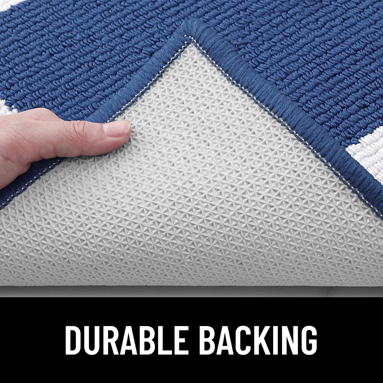 Buganda Extra Large Indoor Door Mat, 32"x 40", Non Slip Low-Profile Entrance Rug Front Inside Doormats Dirt Trapper Entry Door Rugs for Entryway, Navy Blue