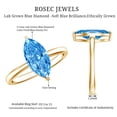 thumbnail image 4 of Rosec Jewels 2 Carat IGI Certified Lab Grown Blue Diamond Marquise Engagement Ring - VS1 Quality Diamond Solitaire Ring for Women, 10K Yellow Gold, US 6.00, 4 of 5