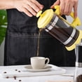 thumbnail image 3 of French coffee and tea Maker, ainless Steel Heat Resistant Borosilicate Glass Coffee Pot Accessories , Yellow, 3 of 7