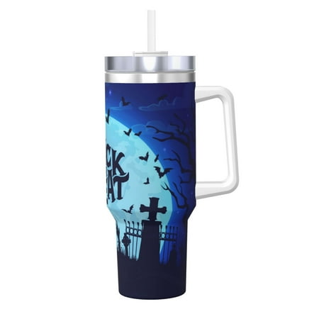 

Salouo Halloween Trick Or Treat for 40oz Water Bottle with Handle & Flip Straw - Stainless Steel Vacuum Insulated Tumbler-Reusable Travel Coffee Mug- Gifts for Women & Men