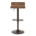 thumbnail image 5 of Cavale Industrial Barstool in Antique Metal and Brown Cowboy Fabric by LumiSource, 5 of 8