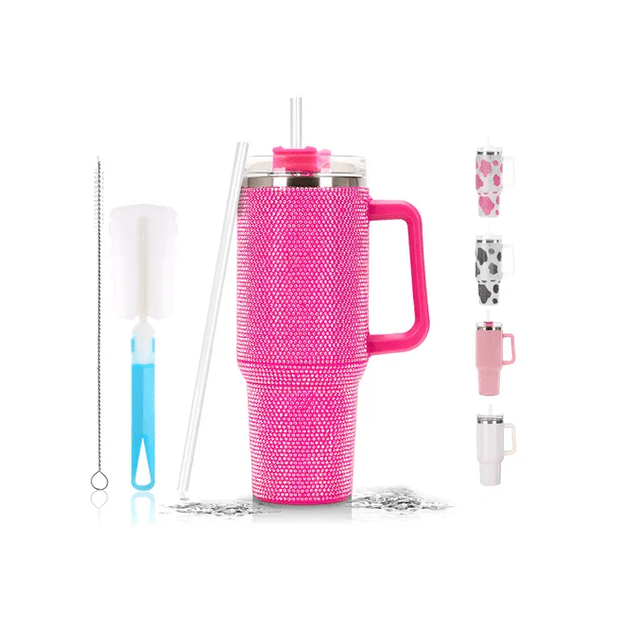 Vaso Taza Térmico Acero Inoxidable Diamante Calor/frí 40oz Xtellar rosa