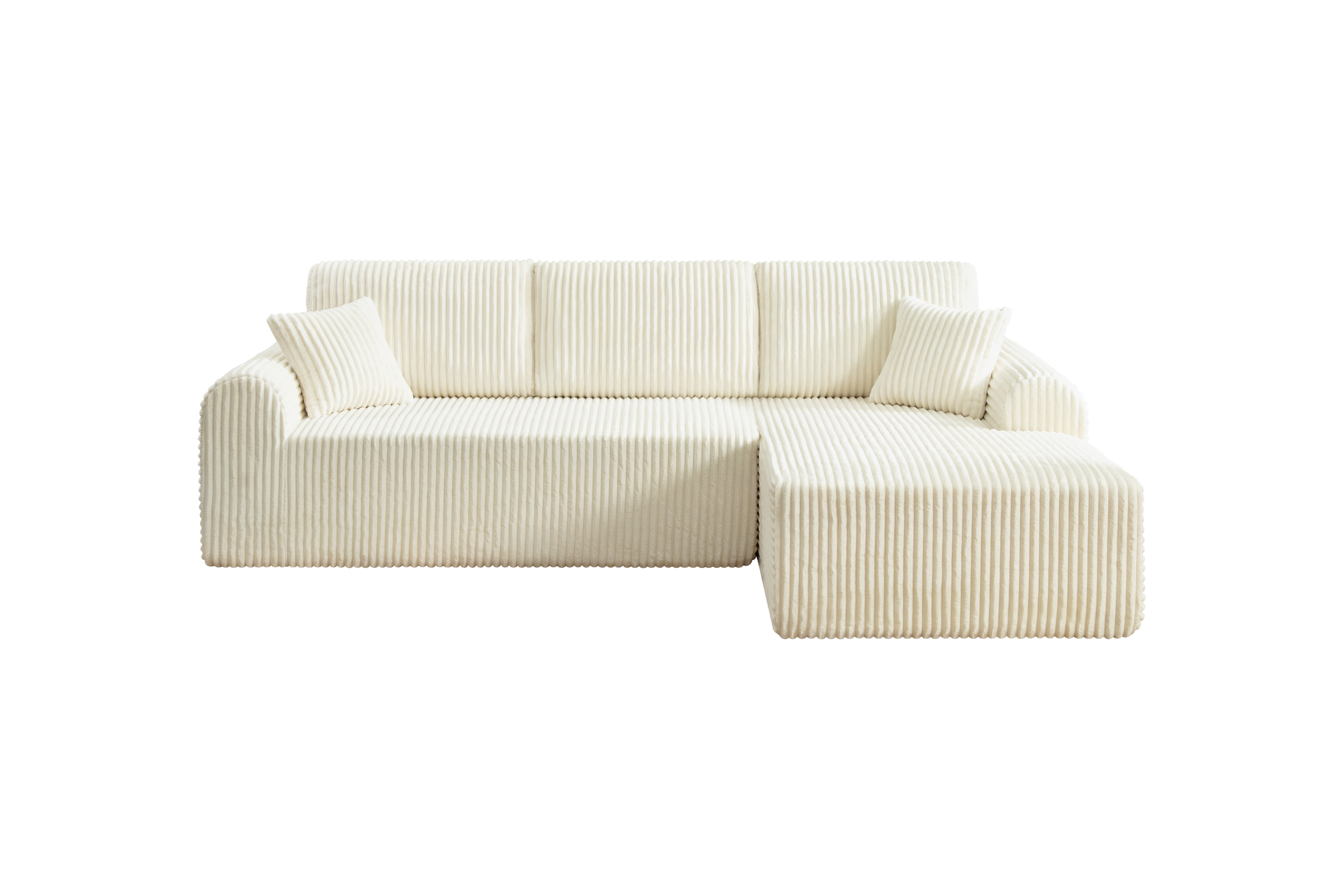Shikeyi 109" Cloud Modular Sectional Sofa Couch with L-Shape Chaise,Modern Minimalist Upholstered Boneless Couches for Living Room Bedroom, White