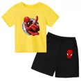 thumbnail image 2 of Conjunto de 2 piezas de camiseta y pantalones cortos con estampado de Spiderman de Marvel Avengers, ropa de verano para niños y niñas, traje informal de moda para adolescentes, 2 of 5