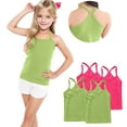 thumbnail image 6 of ZACPNCV 4 Pieces Girls Dance Tank Tops Racerback Camisole Undershirts Spaghetti Strap Camis Dance Clothes Tank Tops for Girls Hot Pink 6-7 Years, 6 of 7