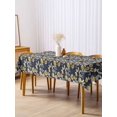 thumbnail image 3 of Vintage Flower Rectangle Tablecloth, Yellow Spring Floral Leaf Pastoral Birds Navy Blue Waterproof & StainResistant Tablecloth, Washable Oil-proof Table Cover for Dining/Party/Wedding 54x108 In, 3 of 9