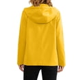 thumbnail image 6 of TEAJOPSUU Women's Hooded Windbreaker Jacket Lightweight Water Resistant Casual Anorak Coat Full Zip & Snap Button Windproof Coat Casual Outdoor Travel Coat with Pockets, 6 of 9