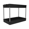 thumbnail image 5 of 2 Tier Widened Storage Cart with Grid Basket Floor Portable Organizer Shelf for Office Dormitory, 5 of 5