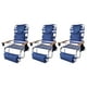 Ostrich Deluxe Rembourré 3-N-1 Chaise de Plage Inclinable en Plein Air, Bleu (3 Pack) – image 1 sur 2