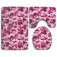thumbnail image 1 of GOHAO Pink Camo 3 Piece Bathroom Rugs Set Bath Rug Contour Mat and Toilet Lid Cover, 1 of 2