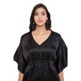 thumbnail image 6 of Women Satin Plus Size Tunic Short Kaftan Dress Silk Kimono Sleepwear Adjustale Waist Dress, 6 of 8