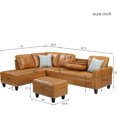 thumbnail image 2 of 3-Piece Modular R Recliner, L-Shaped Sofa with 2 Cup Holder and Storage Ottoman for Living Room Furniture, Ginger Right My Lux Decor Round, 2 of 6