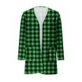 thumbnail image 6 of Delliss Fall Clothes For Girl Trendy Checkered Print Cardigan Thin Top With Pocket Green 130, 6 of 6