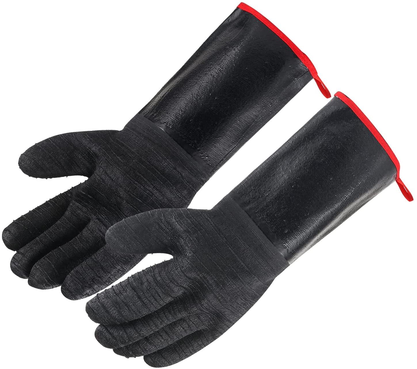 BBQ Gloves Heat Resistant 932℉, MSDADA Neoprene Coating Grill Gloves, Waterproof Fireproof Oil Resistant Gloves for Oven Microwave Fryer Grilling/Cooking/Barbecue/Baking/Welding/Frying