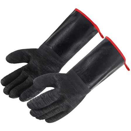 BBQ Gloves Heat Resistant 932℉, MSDADA Neoprene Coating Grill Gloves, Waterproof Fireproof Oil Resistant Gloves for Oven Microwave Fryer Grilling/Cooking/Barbecue/Baking/Welding/Frying