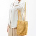 thumbnail image 4 of Bolso con cuentas para mujer bolso informal de madera bolso con asa superior de color sólido bolso de ocio para mujer FLhrweasw Nuevo, 4 of 9