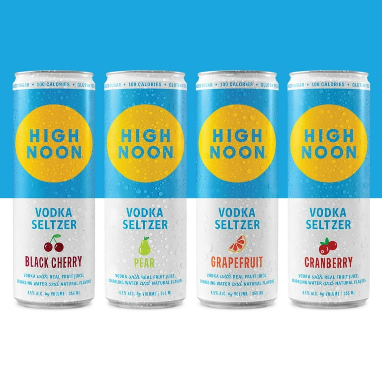 High Noon Vodka Hard Seltzer, Endzone Variety Pack, 8 Pack, 12 fl