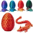 thumbnail image 5 of Dyues 3D Printed Dragon Eggs with Dragon Inside,Crystal Dragon Fidget Toys,Full Articulated Dragon Dragon in Egg,Adults Fidget Toys for Autism ADHD (Laser Red-12inch), 5 of 10
