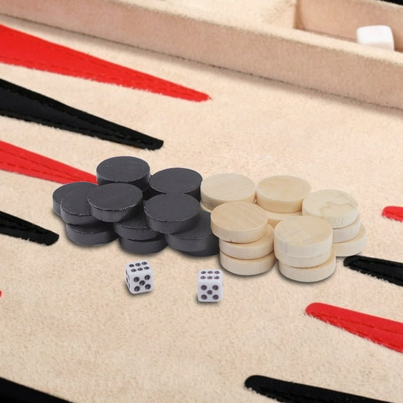 32 Pieces Backgammon Pieces Checkers, Solid Wood Backgammon and Checkers Pieces Only Replacement Checkers Board Game Pieces Playing Game Chips for Kids Board Game Learning Camping