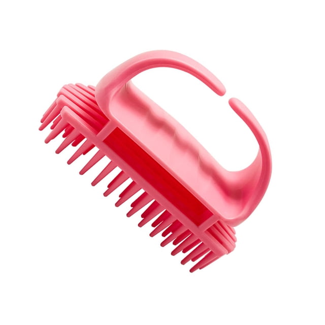 Inteprter Cepillo de pelo de 4 colores, cepillo de silicona para lavar el cabello, cepillo portátil para el cuero cabelludo con mango antideslizante, Juegos de accesorios de baño Rosado Inteprter HA002304-04