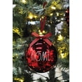 thumbnail image 4 of Rae Dunn Christmas Ornaments - Set of 4 Red and Clear Glass Balls - Home Sweet Home - 100mm / 3.94 Inch Large Hanging Holiday Decorations for Xmas Tree, 4 of 7