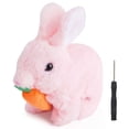 thumbnail image 2 of Deago Hopping Rabbit with Carrot Interactive Electronic Pet Plush Bunny Toy with Sounds and Movements Walking Wiggle Ears Twitch Nose Gifts for Toddlers Kids, Pink, 2 of 9