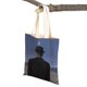 thumbnail image 3 of Bolsas de compras para mujer con estampado de pintura surrealista de René Magritte, bolso de mano de lona con arte geométrico informal y estampado de doble cara, 3 of 5