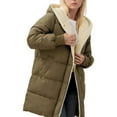 thumbnail image 2 of HVOBTTY Women's Winter Hoodie Jacket Oversized Reversible Puffer Jacket Mid-Length Padded Warm Outerwear Coat, Plus Size S-3XL, 2 of 4
