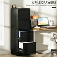 thumbnail image 4 of HOMCOM 4 Drawer File Cabinet with Lock Filing Cabinet for A4 Letter Black, 4 of 10