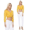 thumbnail image 2 of YEMAK Women's Cropped Cute Dog Pattern 3/4 Sleeve Button Down Cardigan Sweater MK3672-HONEY/IVORY-L, 2 of 9