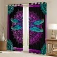 thumbnail image 2 of Manfei Hippie Dragon Black Out Curtains, Bohemian Mandala Curtains Pack of 2 (42x63 Each), Black Cyan Purple Aesthetic Bedroom Curtains, Luxurious Home Decor, 2 of 6