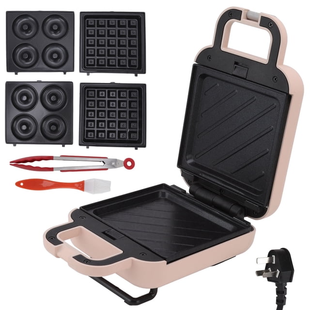 Máquina de sándwich para desayuno, gofrera multifunción, máquina de rosquillas doméstica con platos para hornear para ama de casa, AU 220V