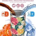 thumbnail image 3 of Flower Floral Print Pattern 30oz Tumbler with Handheld and Lid, Double Wall Vacuum Insulated Tumbler, Gift Cups for Women and Men, 3 of 6
