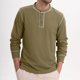 thumbnail image 1 of pstuiky Camisas de invierno de manga larga para hombre, Sudadera informal de color liso con botones y manga larga y cuello redondo para hombre Tops de hombre s, 1 of 7